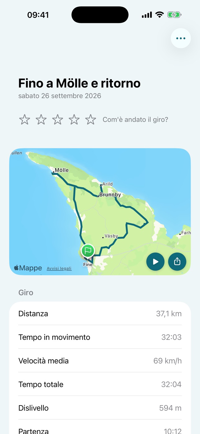 Un giro in Varva: il nome e la mappa, con velocità massima, piega max e frenata più forte segnate